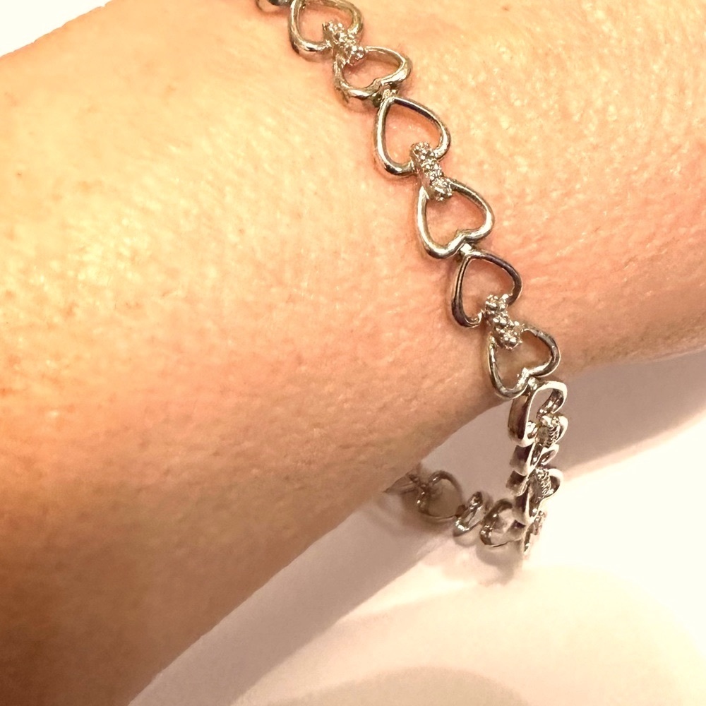 Sterling HEARTS ⬇️$💗 Heart Bracelet 925 Double Hearts DESIGN Price Drop